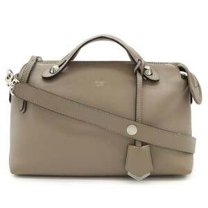 FENDI Gray Leather Shoulder Bag